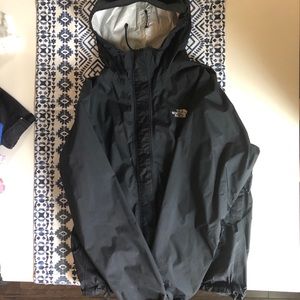 Black north face rain jacket
